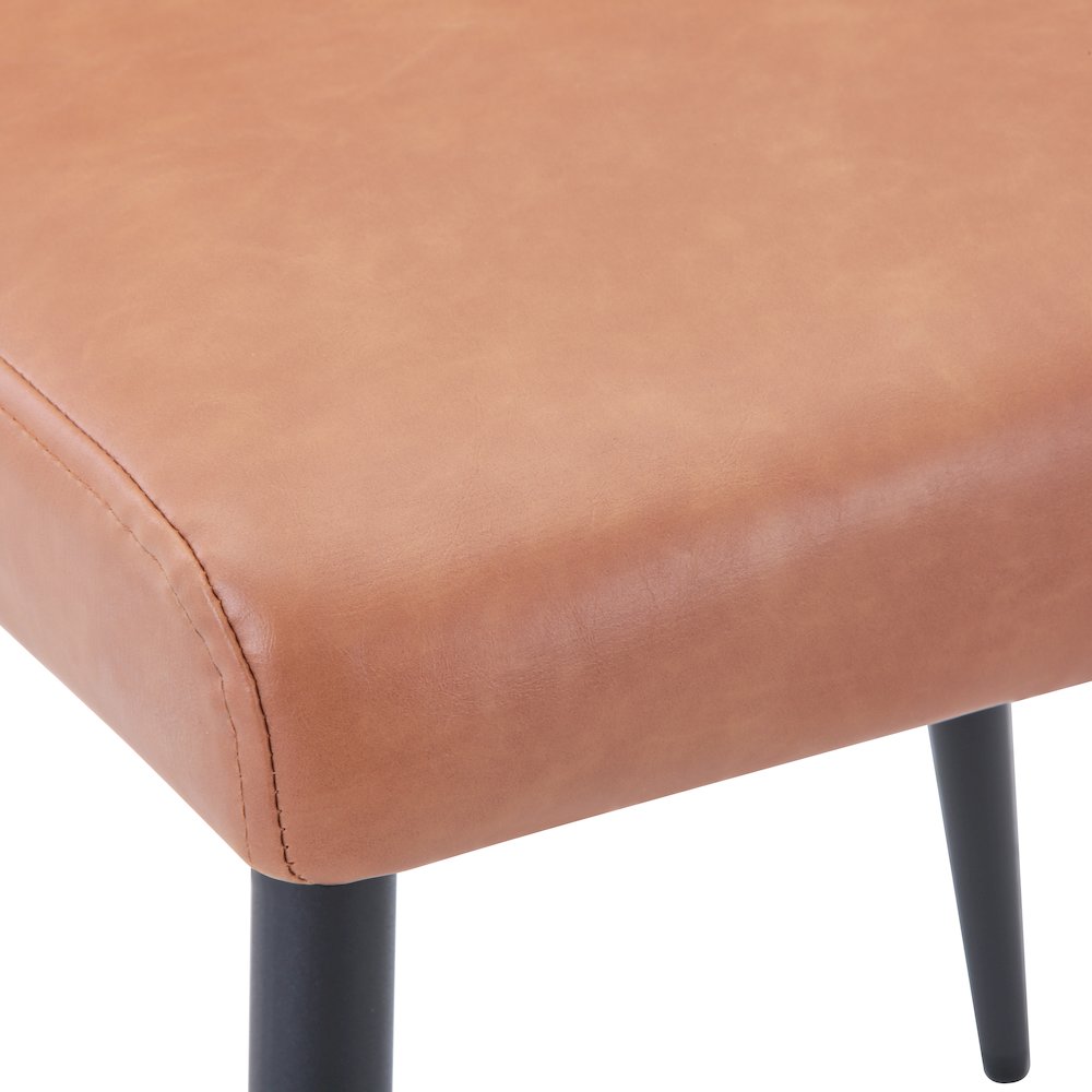 Maddox Mid-Century Modern Faux Leather Upholstered Dining Chair (Set of 2)