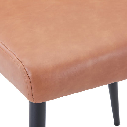 Maddox Mid-Century Modern Faux Leather Upholstered Dining Chair (Set of 2)