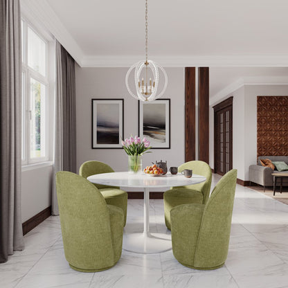 Rowan 54" Modern Luxury Pedestal Round Marble Dining Table