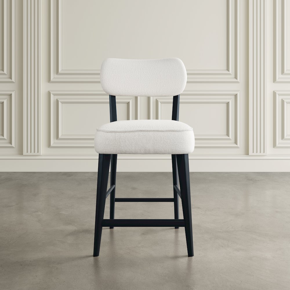 Wes Mid-Century Modern Boucle Upholstery Counter Barstool (Set of 2)