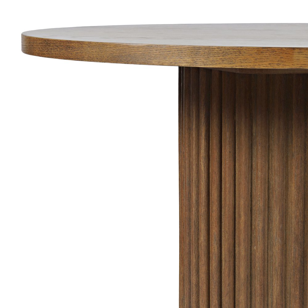 Auden 48" Round Mid-Century Modern Fluted Pedestal Base Dining Table