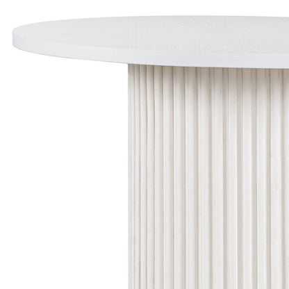 Auden 48" Round Mid-Century Modern Fluted Pedestal Base Dining Table