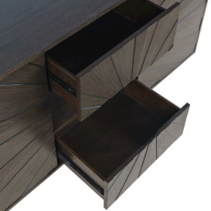 Reece 50" Mid-Century Modern Starburst TV Stand Console Storage Cabinet