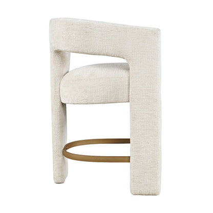 Gwen Modern Luxury Jacquard Fabric Sculpture Counter Stool - Set of 2