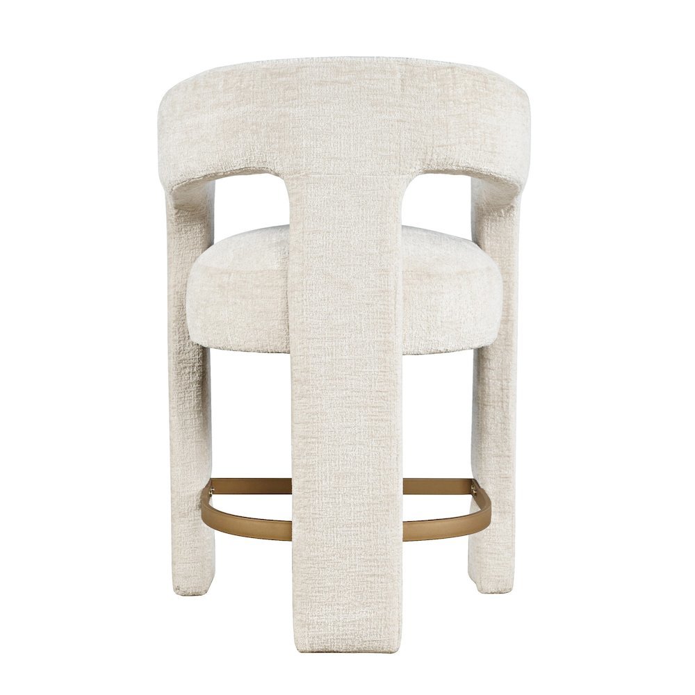 Gwen Modern Luxury Jacquard Fabric Sculpture Counter Stool - Set of 2