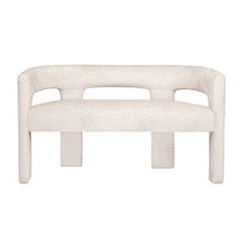 Elegant Brown Upholstered Sculpture Bench with Jacquard Fabric and Plywood Frame