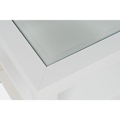 Urban Icon Contemporary Glass Inlay End Table with Storage