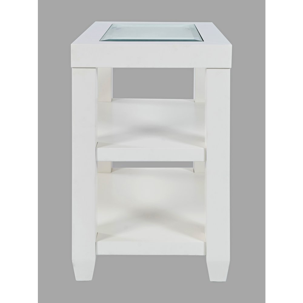 Urban Icon Contemporary Glass Inlay Chair Side End Table with Storage
