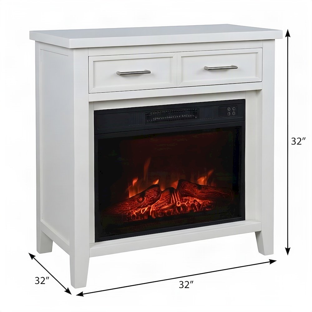 Starlight Canyon Home Electric Fireplace TV Stand, Urban Icon White