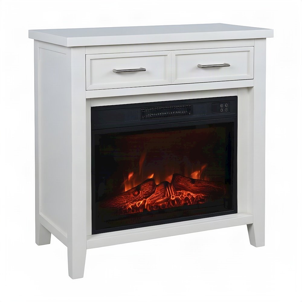 Starlight Canyon Home Electric Fireplace TV Stand, Urban Icon White