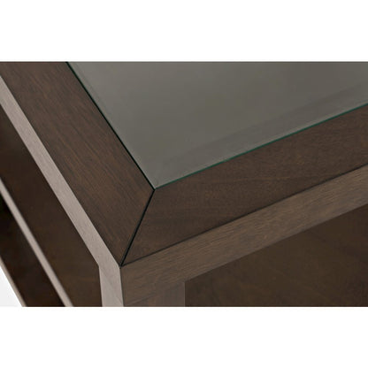 Urban Icon Contemporary Glass Inlay End Table with Storage