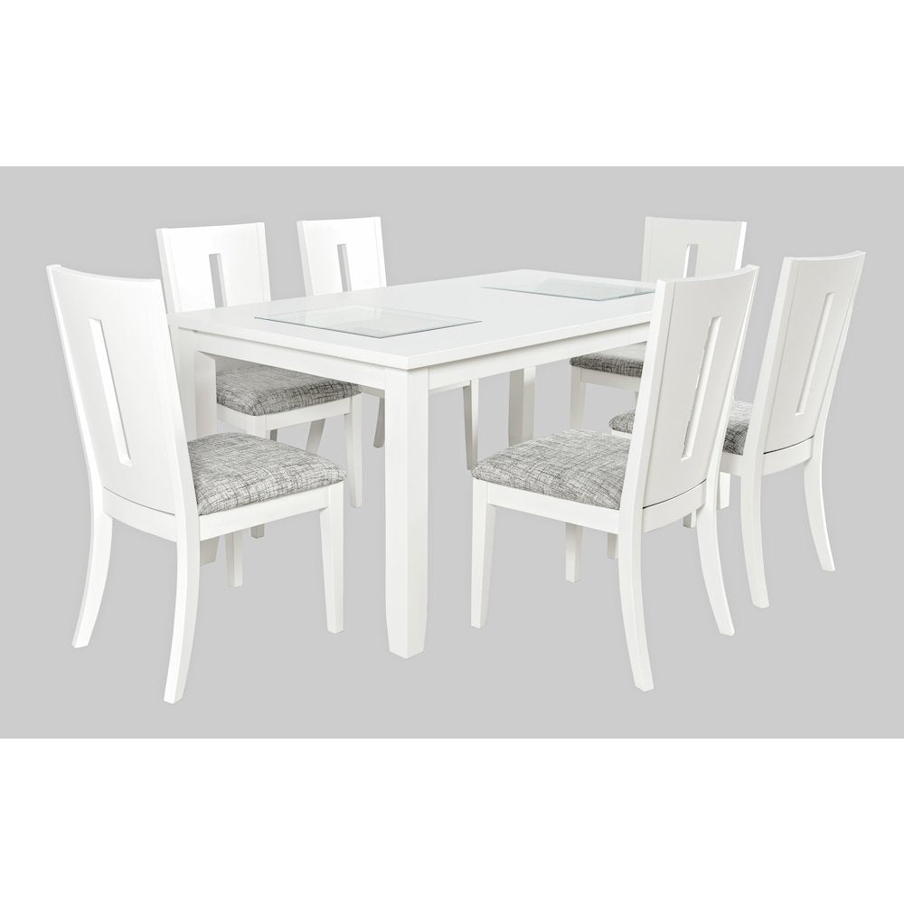 Urban Icon Contemporary 66" Seven-Piece Dining Set with Upholstered Chairs