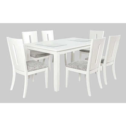 Urban Icon Contemporary 66" Seven-Piece Dining Set with Upholstered Chairs