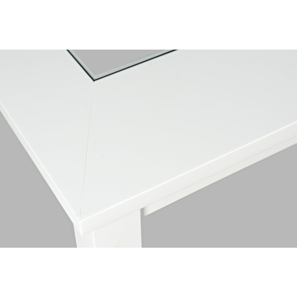 Urban Icon Contemporary 66" Extension Glass Inlay Dining Table