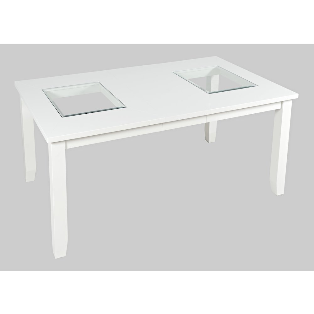 Urban Icon Contemporary 66" Extension Glass Inlay Dining Table