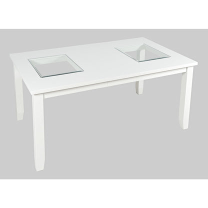 Urban Icon Contemporary 66" Extension Glass Inlay Dining Table