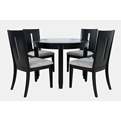Urban Icon Contemporary 42" Round Five-Piece Dining Set with Upholstered Chairs