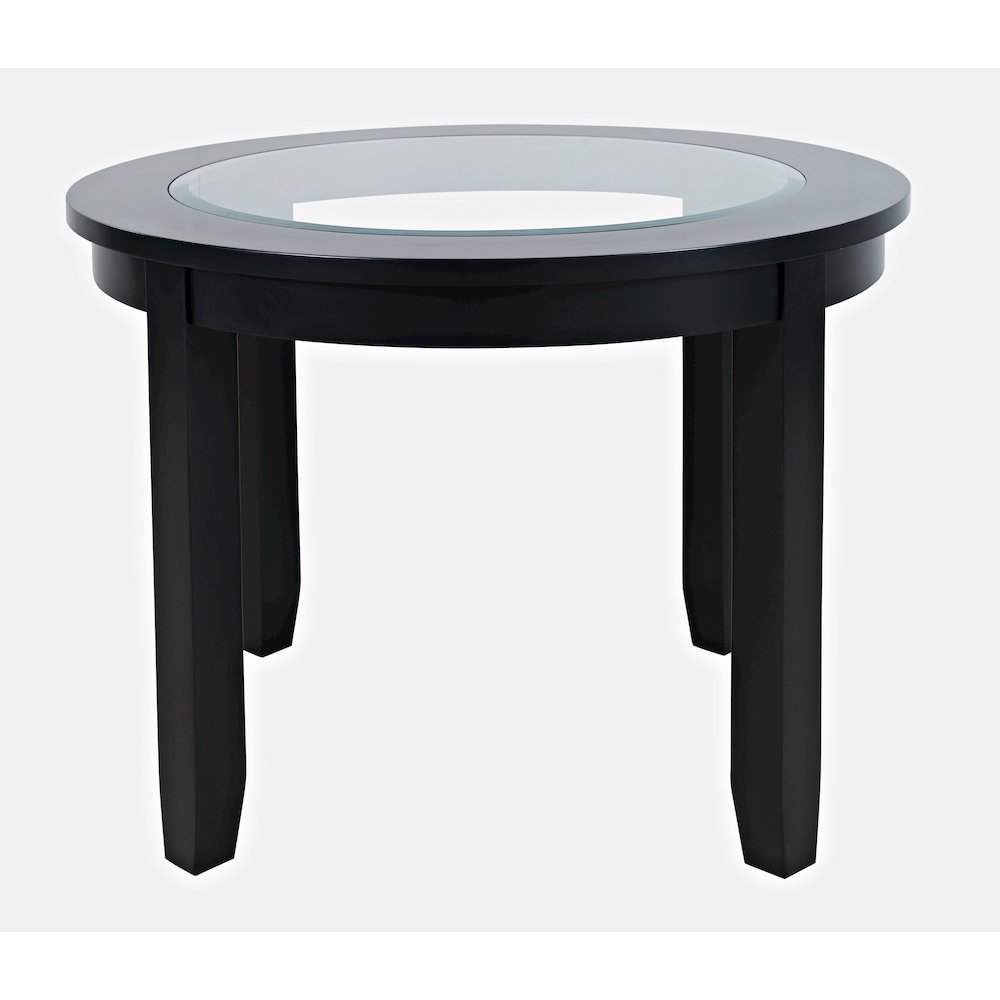 Urban Icon Contemporary 42" Round Glass Inlay Dining Table