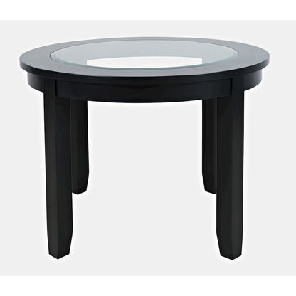 Urban Icon Contemporary 42" Round Glass Inlay Dining Table