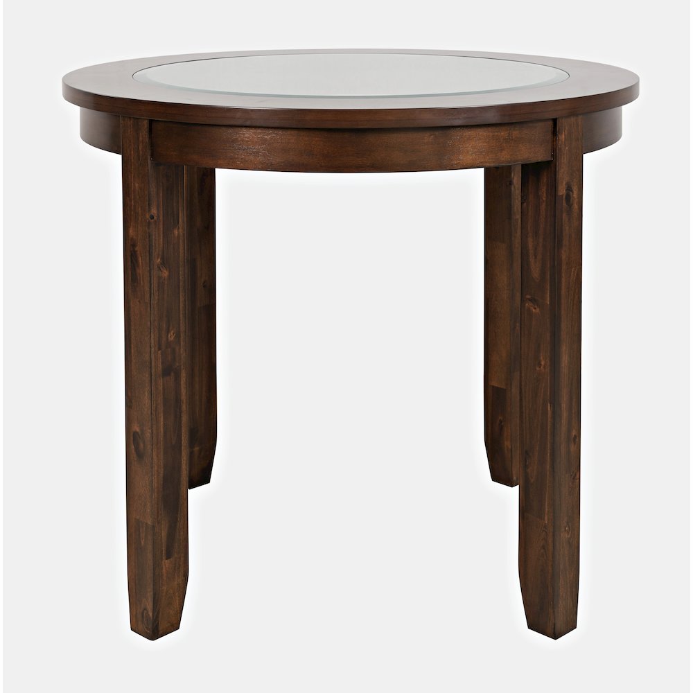 Urban Icon Contemporary 42" Round Counter Height Glass Inlay Dining Table