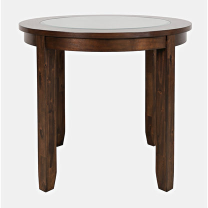 Urban Icon Contemporary 42" Round Counter Height Glass Inlay Dining Table