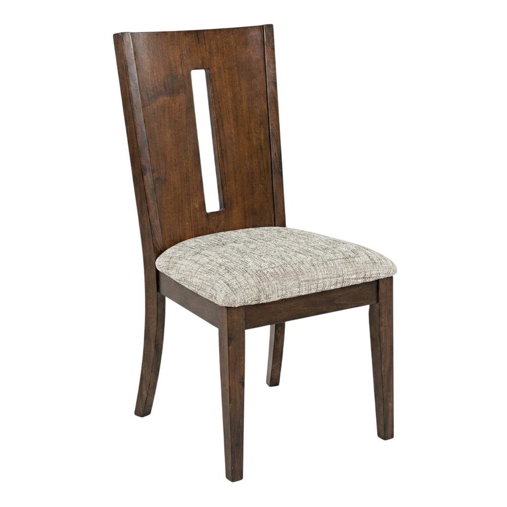 Contemporary Slotback Upholstered Dining Chairs, Merlot, Set of 2