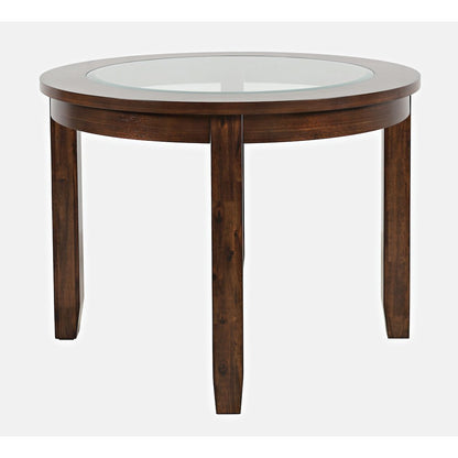 Urban Icon Contemporary 42" Round Glass Inlay Dining Table