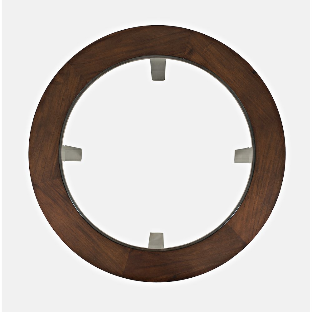 Urban Icon Contemporary 42" Round Glass Inlay Dining Table
