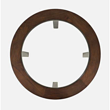 Urban Icon Contemporary 42" Round Glass Inlay Dining Table