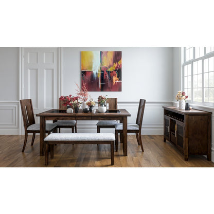 Urban Icon Contemporary 66" Extension Glass Inlay Dining Table
