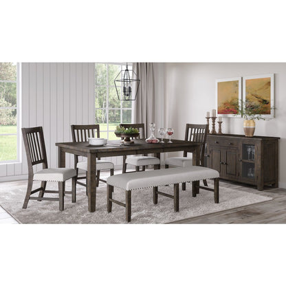Willow Creek Distressed Solid Wood Upholstered Dining Bench