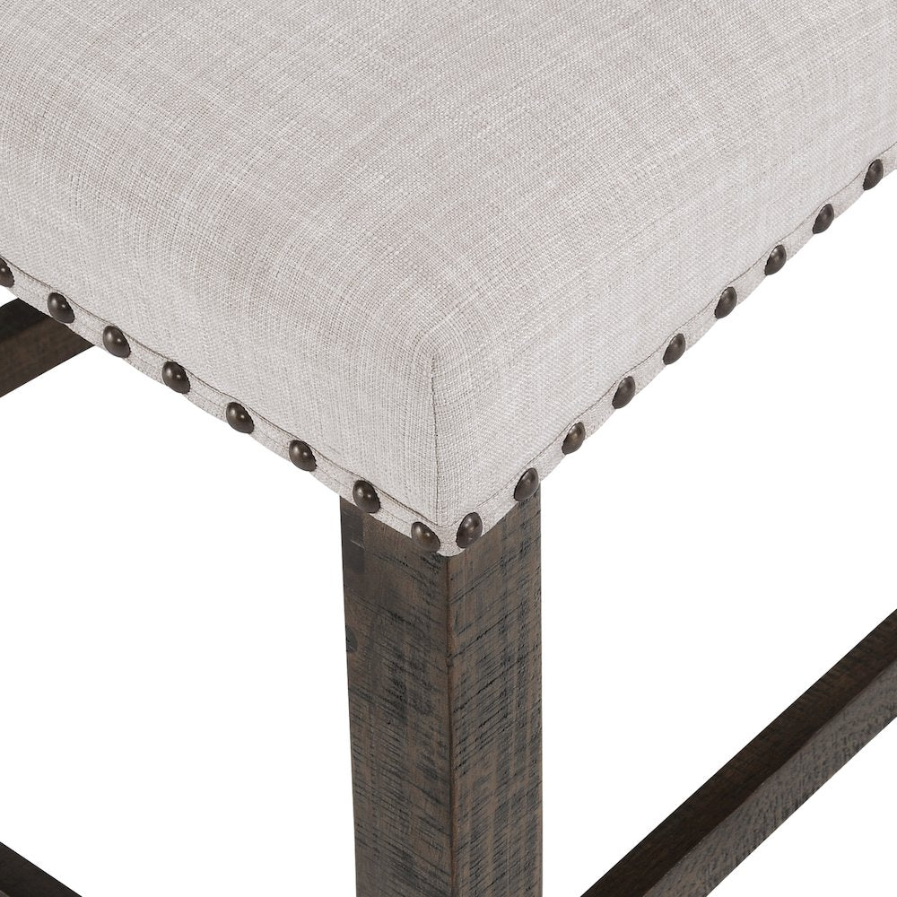 Willow Creek Distressed Slatback Upholstered Counter Stool (Set of 2)