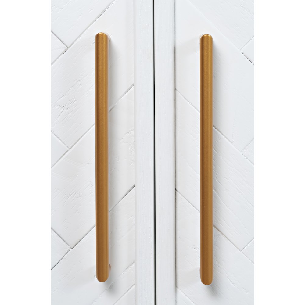 Gramercy Mid-Century Modern Chevron Four Door 79" Accent Cabinet