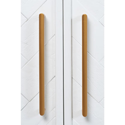 Gramercy Mid-Century Modern Chevron Four Door 79" Accent Cabinet