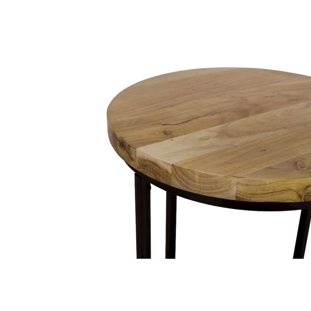 Ames Solid Wood Modern 20" Round End Table
