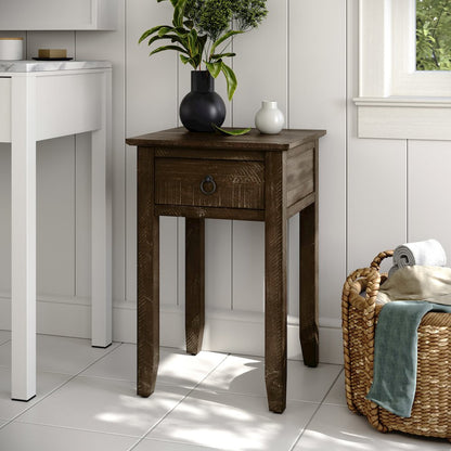 Devon Farmhouse Distressed Solid Wood End Table