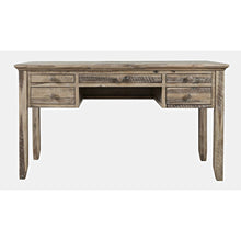 Rustic Shores Coastal Style Distressed Acacia USB Charging Desk