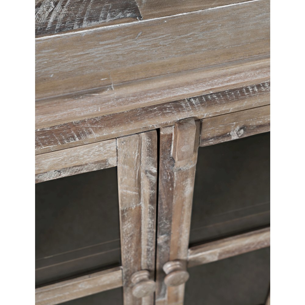 Rustic Shores 70" Coastal Distressed Acacia Six-Door Sideboard Cabinet