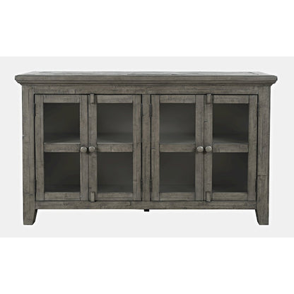 Rustic Shores 54" Coastal Distressed Acacia Four-Door Credenza Cabinet