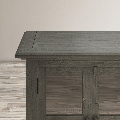 Rustic Shores 54" Coastal Distressed Acacia Four-Door Credenza Cabinet