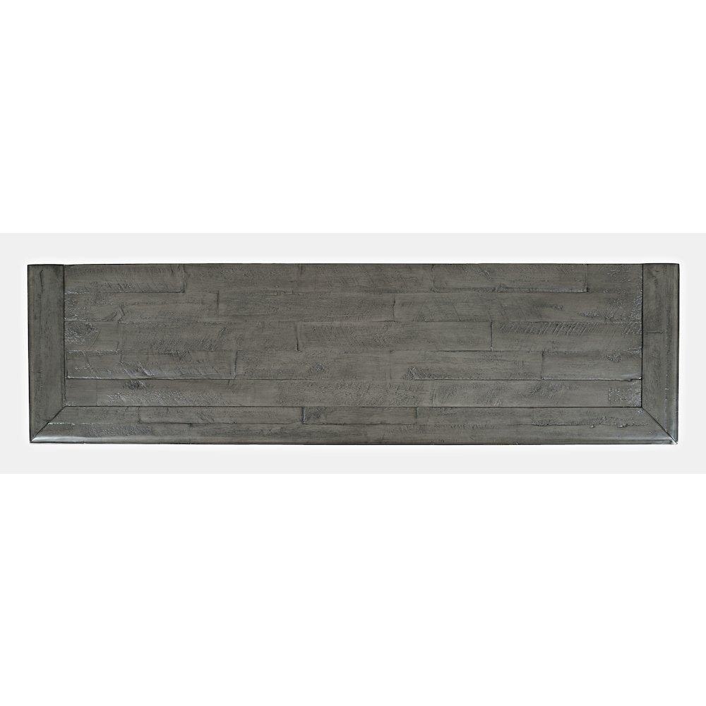 Rustic Shores 54" Coastal Distressed Acacia Four-Door Credenza Cabinet