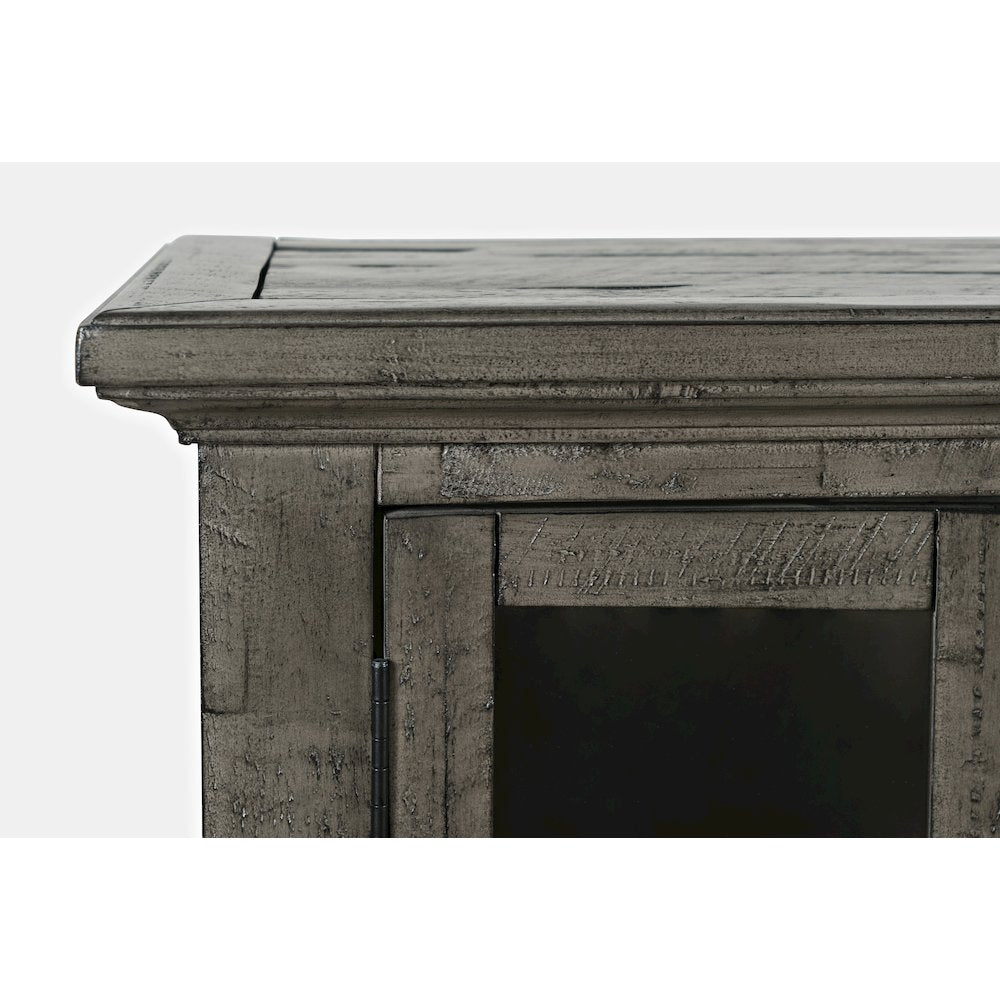 Rustic Shores 54" Coastal Distressed Acacia Four-Door Credenza Cabinet