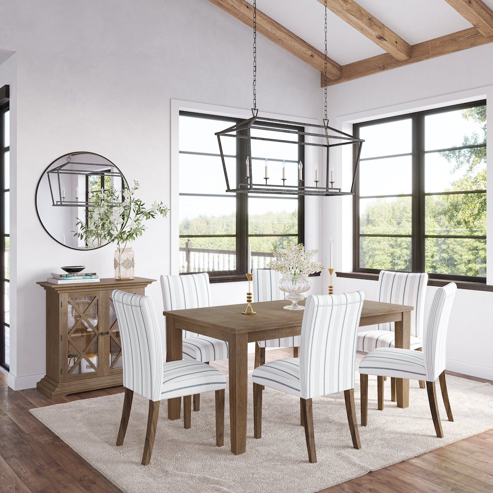 Eastern Tides Coastal Wire-Brushed Wood 66" Extendable Dining Table