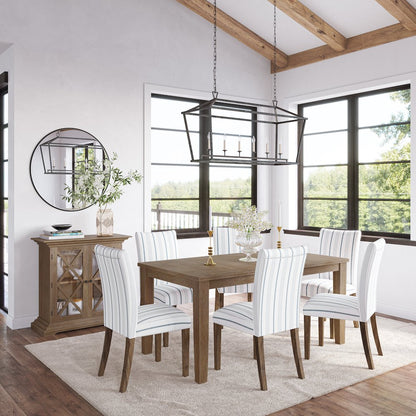 Eastern Tides Coastal Wire-Brushed Wood 66" Extendable Dining Table