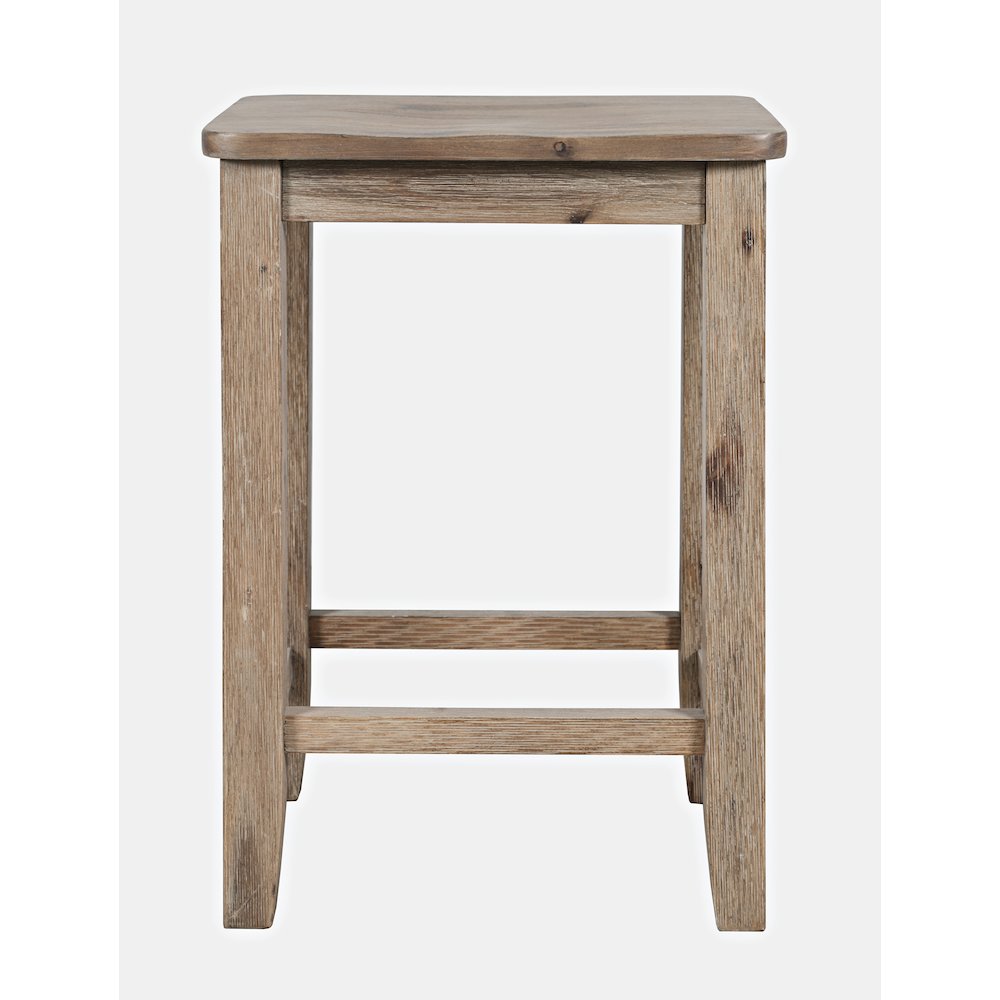 Eastern Tides Coastal Wire-Brushed Wood Backless Counter Barstool (Set of 2)
