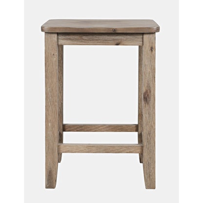 Eastern Tides Coastal Wire-Brushed Wood Backless Counter Barstool (Set of 2)
