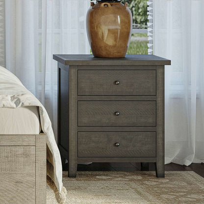 Maxton Contemporary Coastal Distressed Wood USB Charging Nightstand