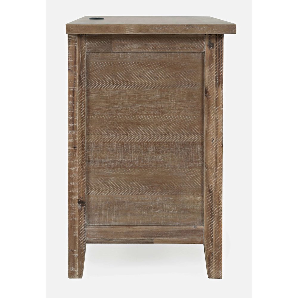 Maxton Contemporary Coastal Distressed Wood USB Charging Nightstand