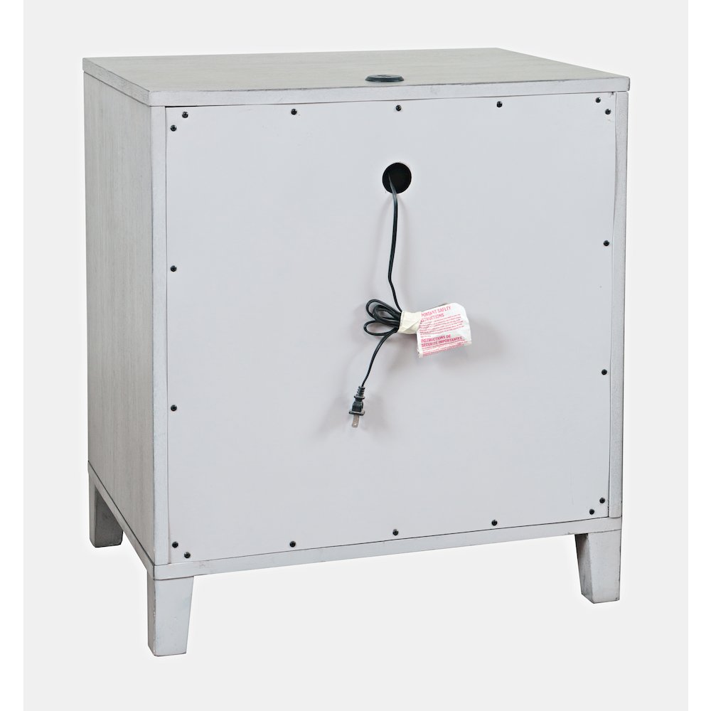 Contemporary Modern 28" USB Charging Nightstand with Drawers and Metal Hardware