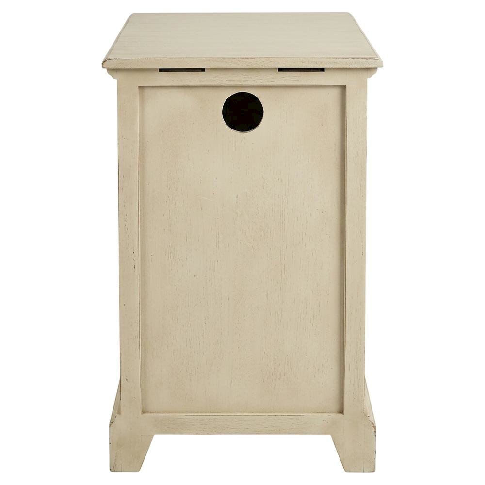 Power Chairside End Table with Outlet, Traditional Accent Table for Living Room